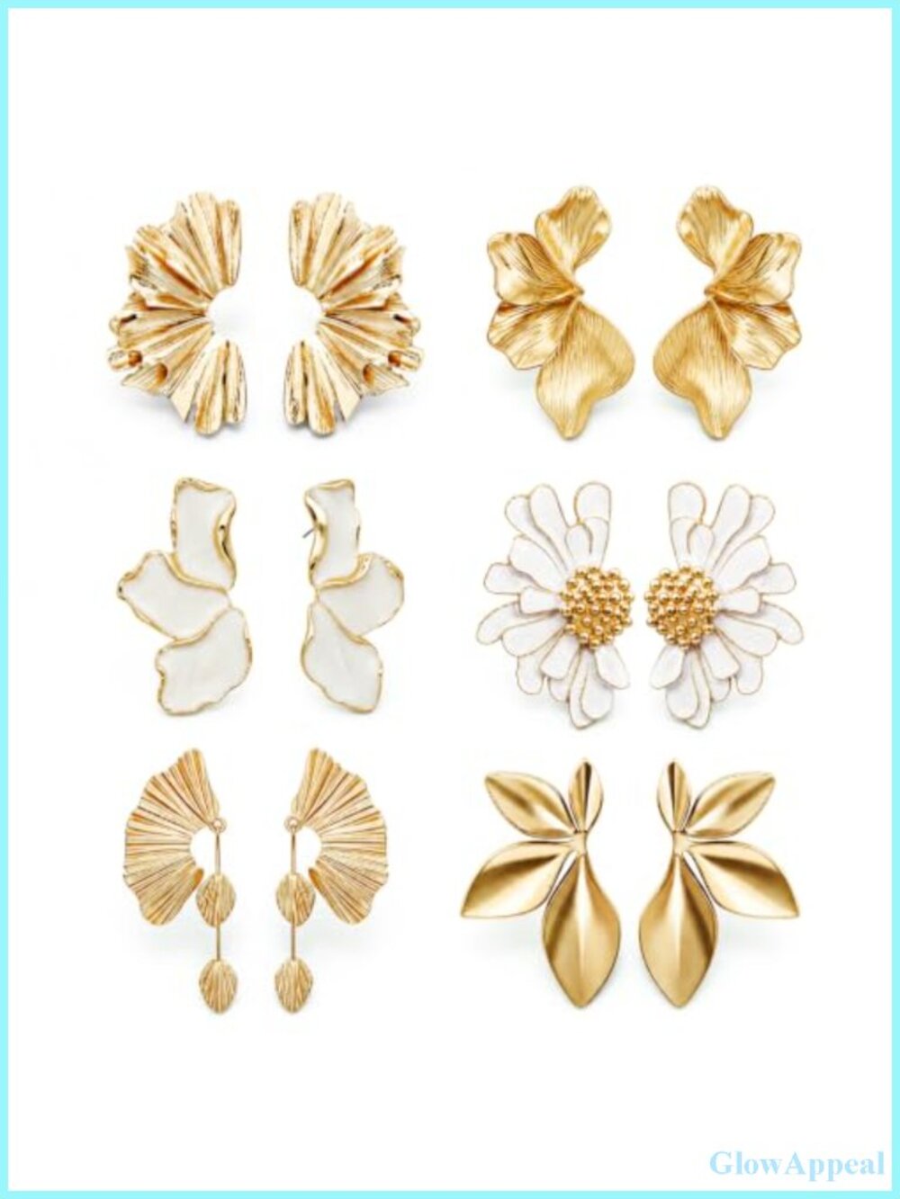 Gold Plated Statement Earrings Set Hypoallergenic for Women